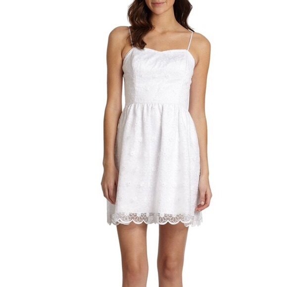 Lilly Pulitzer Dresses & Skirts - All white LILLY PULITZER lace rhinestone dress